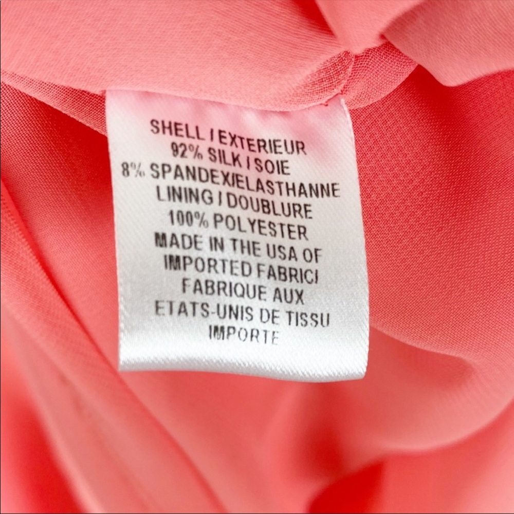 Milly Neon Coral melon stretch-silk mini dress c1 - Picture 8 of 8